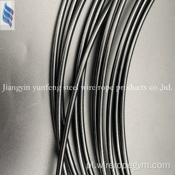4,76 mm czarny kabel gimnastyczny PA/Nalon